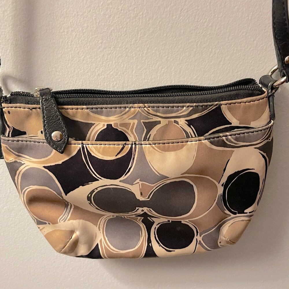Coach Small Crossbody Bag in Grey, Cream, Black with Leather Trim - Picture 6 of 8